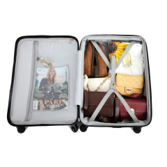 Expandable 3 Piece Luggage Sets PC Lightweight Suitcase with Two Hooks, Spinner Wheels, TSA Lock, (20/24/28), Green